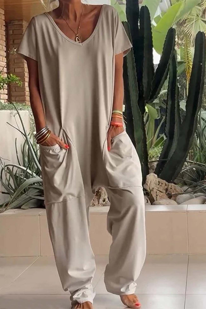 Brooklyn | Women's Oversize Short Sleeve Jumpsuit with Pocket