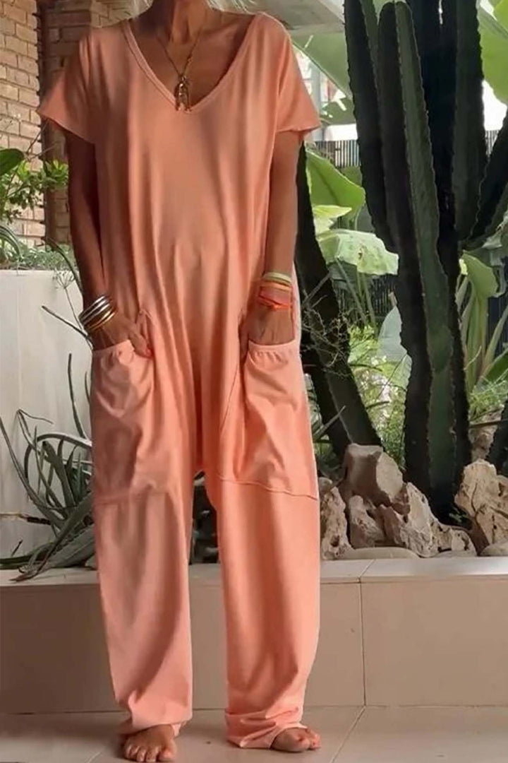 Brooklyn | Women's Oversize Short Sleeve Jumpsuit with Pocket