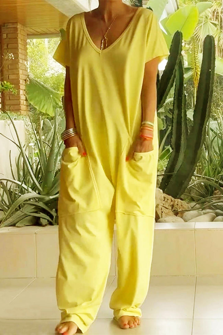 Brooklyn | Women's Oversize Short Sleeve Jumpsuit with Pocket