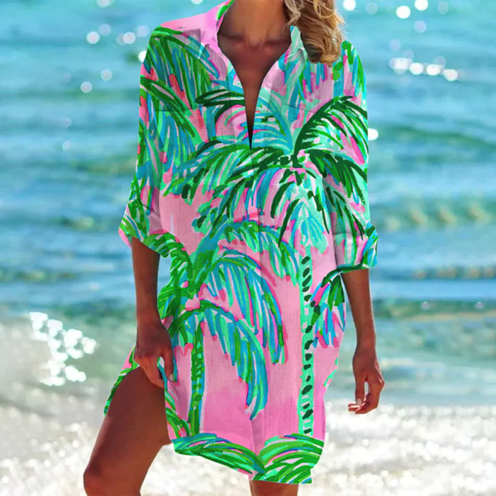 Hadie | Women's Button Front Cotton Tunic Dress