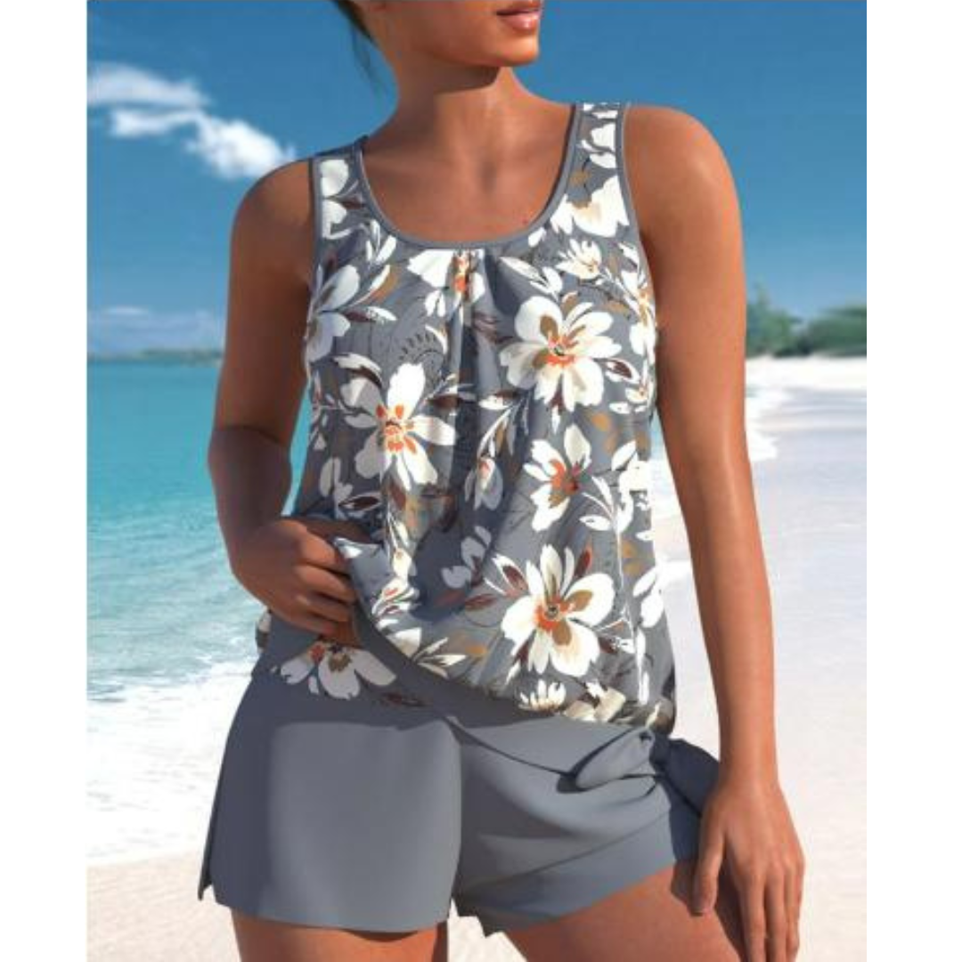 Finley | Women's Two Piece Tankini Swim Set with Printed Top