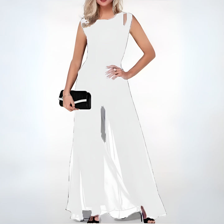Camila | Women's Formal Chiffon Jumpsuit with Skirt Overlay