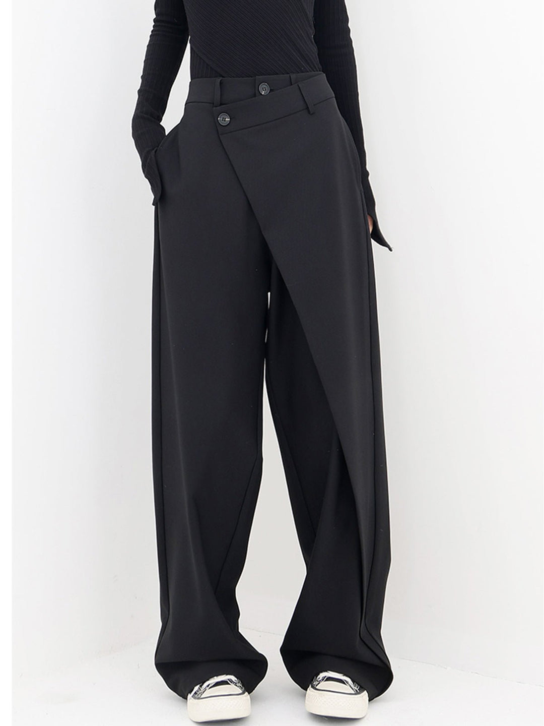 Haven | Women's High Waist Wrap Front Wide Leg Trousers