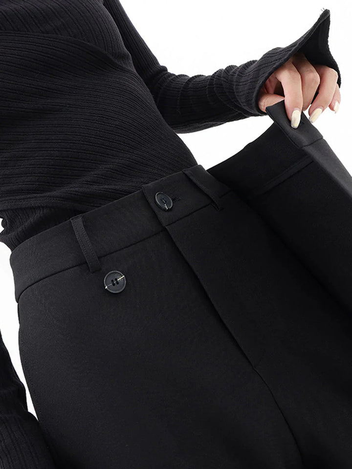 Haven | Women's High Waist Wrap Front Wide Leg Trousers