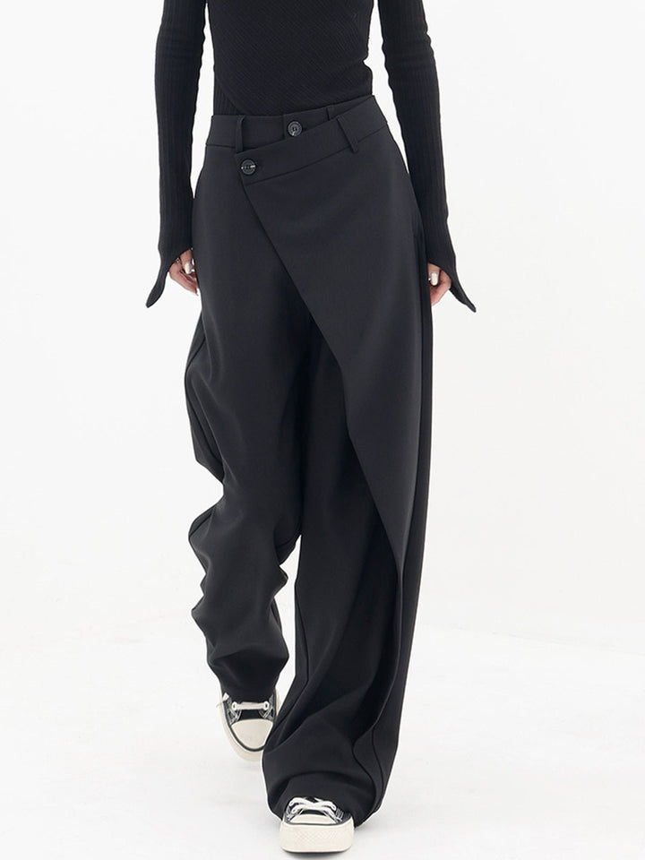 Haven | Women's High Waist Wrap Front Wide Leg Trousers
