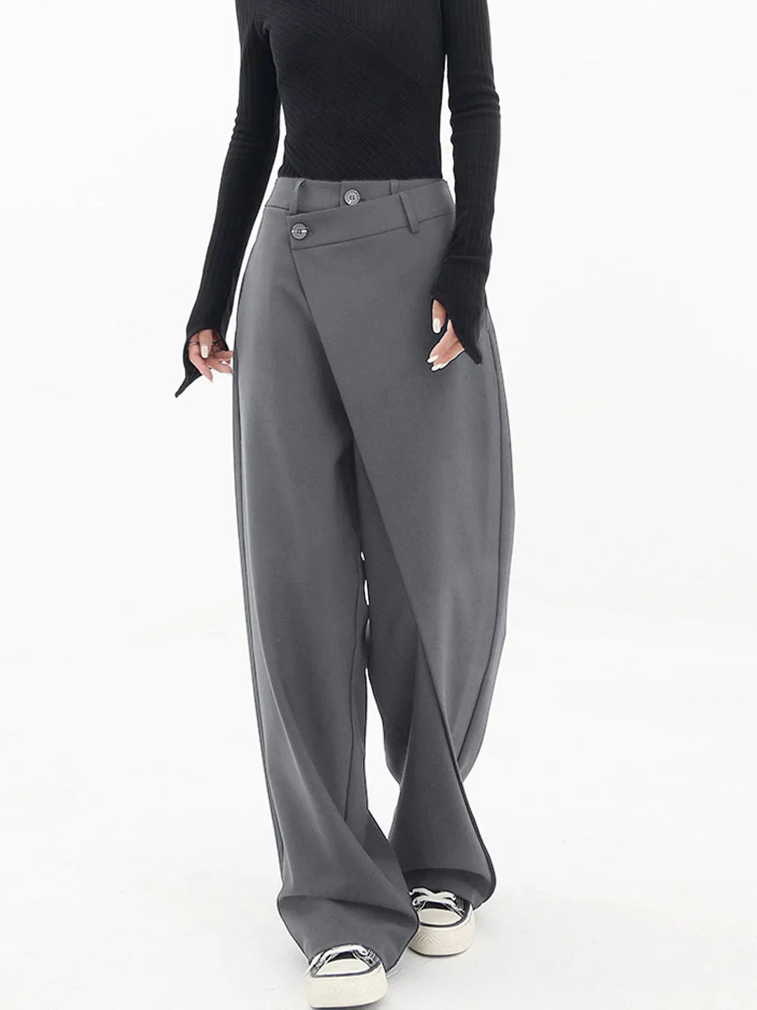 Haven | Women's High Waist Wrap Front Wide Leg Trousers