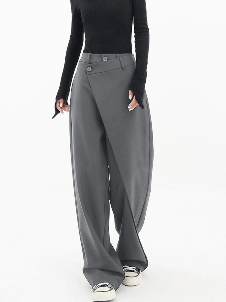 Haven | Women's High Waist Wrap Front Wide Leg Trousers