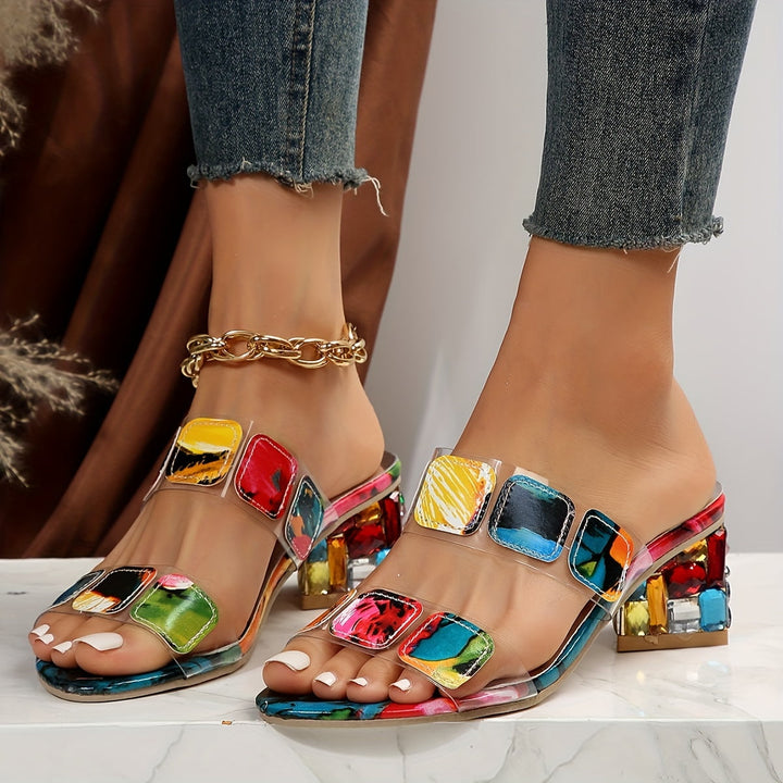 Reese | Women's Multicolor Sandals with Block Heel