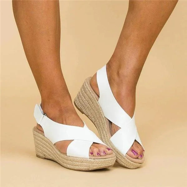 Sienna | Women's Wedge Sandals with Criss-cross Style