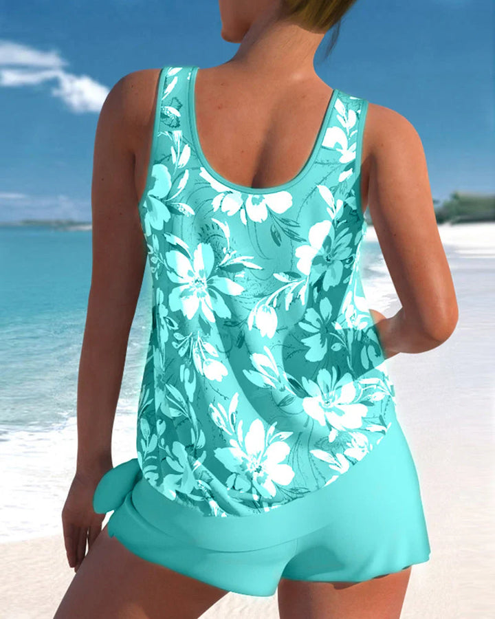 Finley | Women's Two Piece Tankini Swim Set with Printed Top