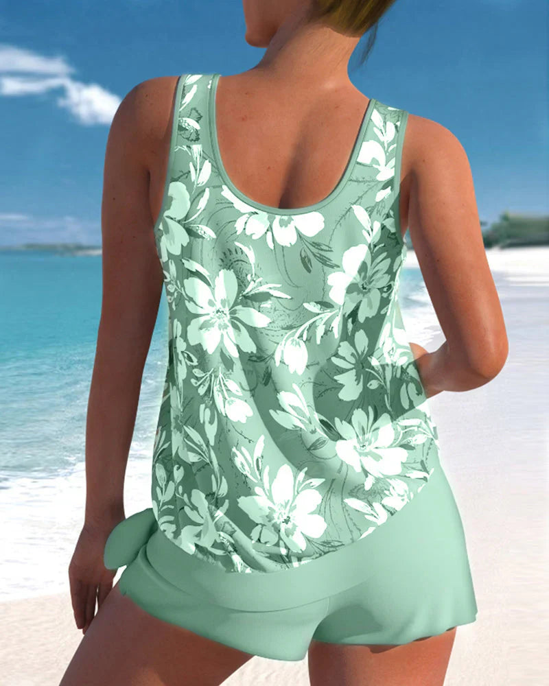 Finley | Women's Two Piece Tankini Swim Set with Printed Top