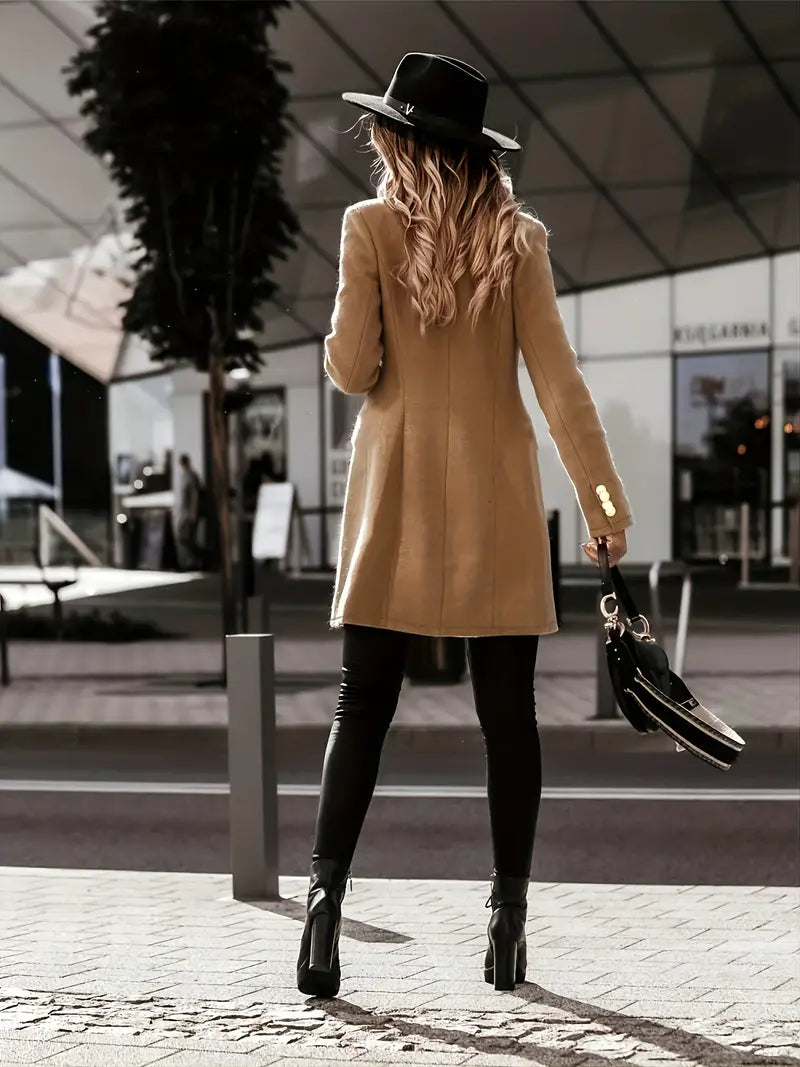 Vanessa | Women's Mid-Length Blazer with Gold Buttons