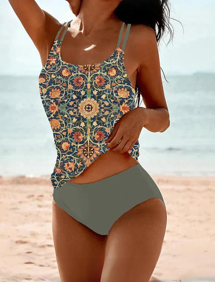 Vivi | Women's Two Piece Swimsuit Set with Printed Top