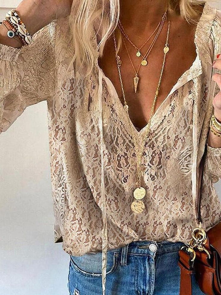 Vera | Women's Vintage Guipure Sheer Lace Blouse