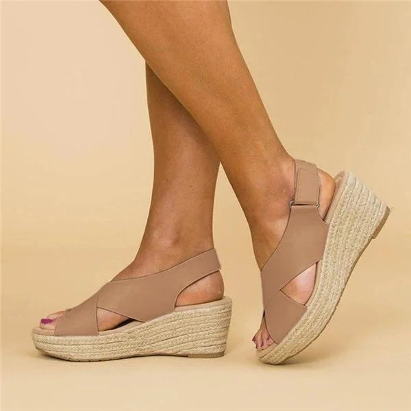 Sienna | Women's Wedge Sandals with Criss-cross Style