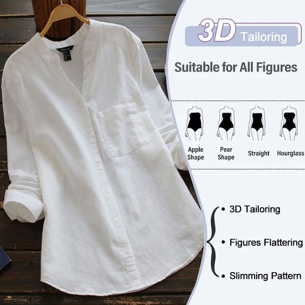 Sarah | Women's Casual Loose Fit V Neck Tunic Blouse