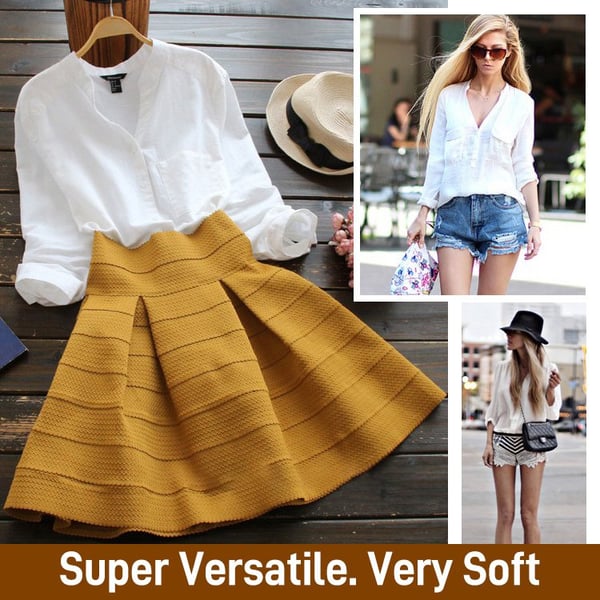 Sarah | Women's Casual Loose Fit V Neck Tunic Blouse