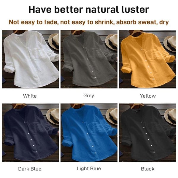 Sarah | Women's Casual Loose Fit V Neck Tunic Blouse
