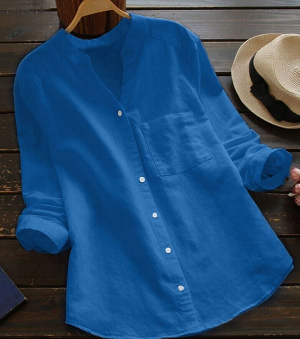 Sarah | Women's Casual Loose Fit V Neck Tunic Blouse