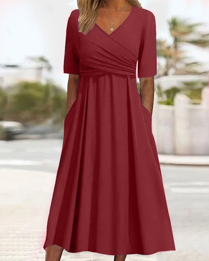 Leslie | Women's Casual 3/4 Sleeves Wrap Dress