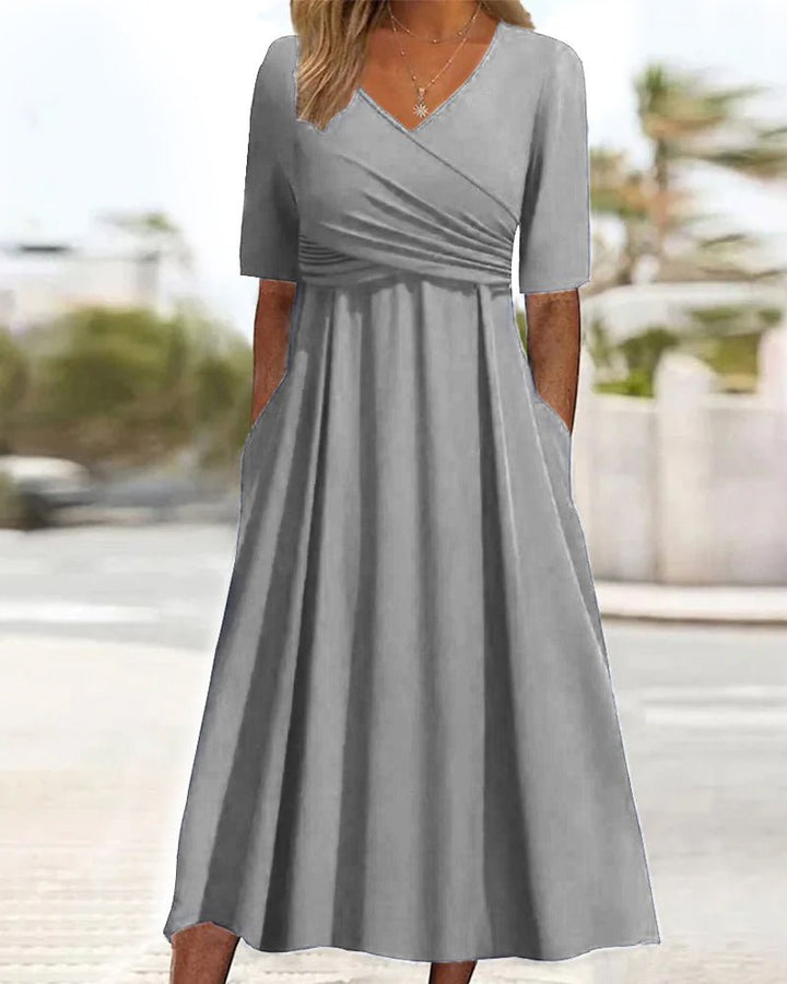 Leslie | Women's Casual 3/4 Sleeves Wrap Dress