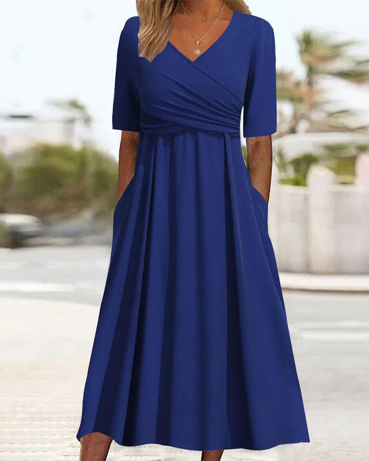 Leslie | Women's Casual 3/4 Sleeves Wrap Dress