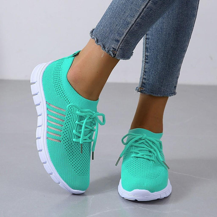 Karen | Women’s Mesh Lace Up Sneakers with Thick Sole