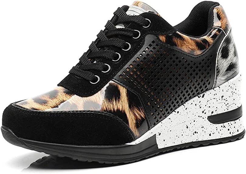 Amber | Women's Wedge Heel Support Sneakers with Metallic Style
