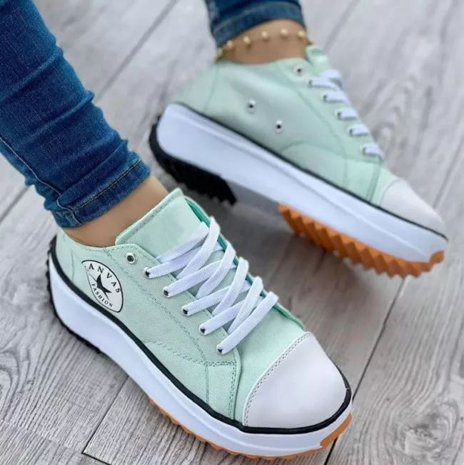 Kylie | Women’s Platform Canvas Sneakers with Rubber Sole