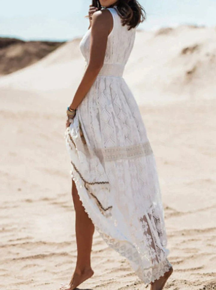 Calliope | Women's V-Neck Embroidered Bohemian Lace Dress