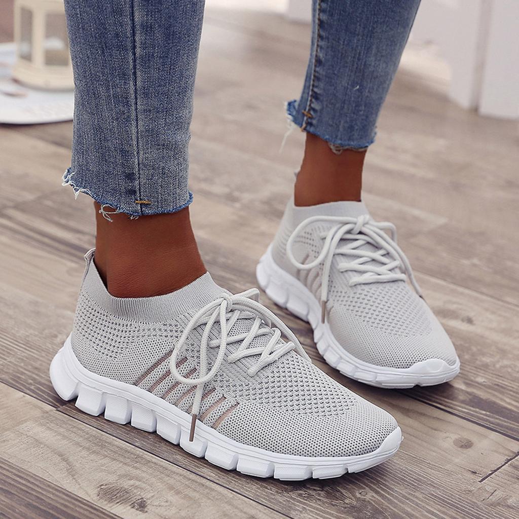 Karen | Women’s Mesh Lace Up Sneakers with Thick Sole