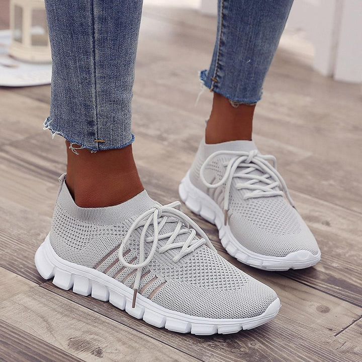 Karen | Women’s Mesh Lace Up Sneakers with Thick Sole