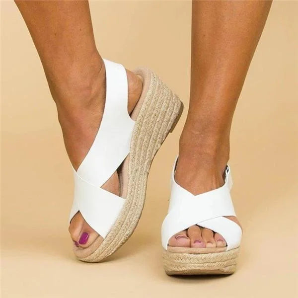 Sienna | Women's Wedge Sandals with Criss-cross Style