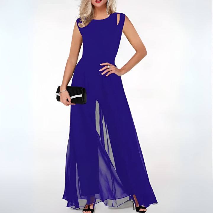 Camila | Women's Formal Chiffon Jumpsuit with Skirt Overlay