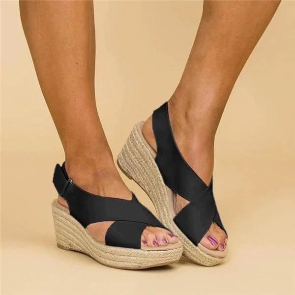 Sienna | Women's Wedge Sandals with Criss-cross Style