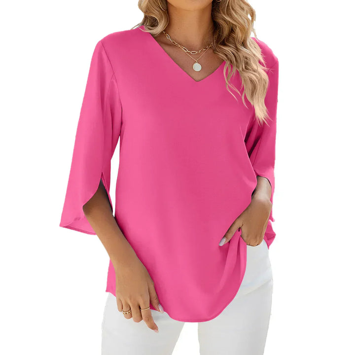 Phoebe | Women's Casual V-Neck 3/4 Sleeve Summer Blouse