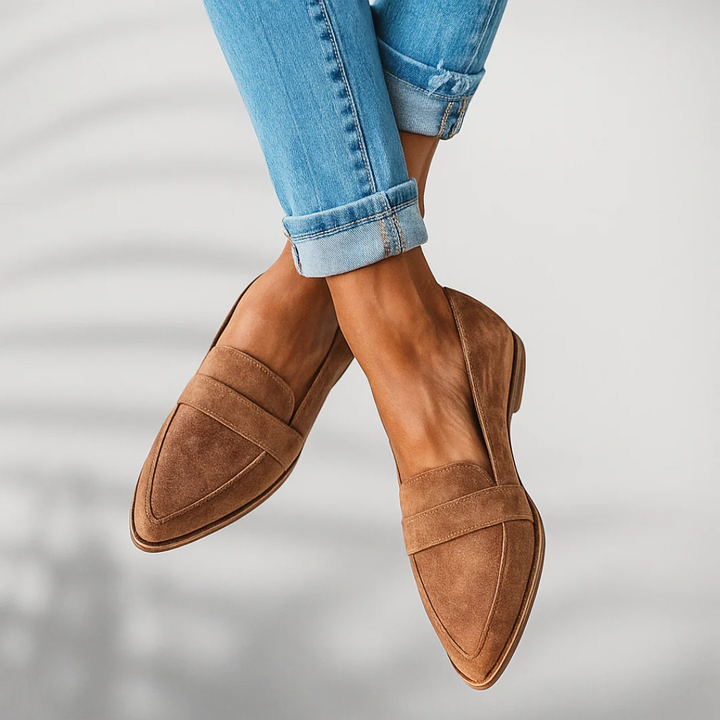 Molly | Women's Orthopedic Suede Moccasin Loafers with Block Heel