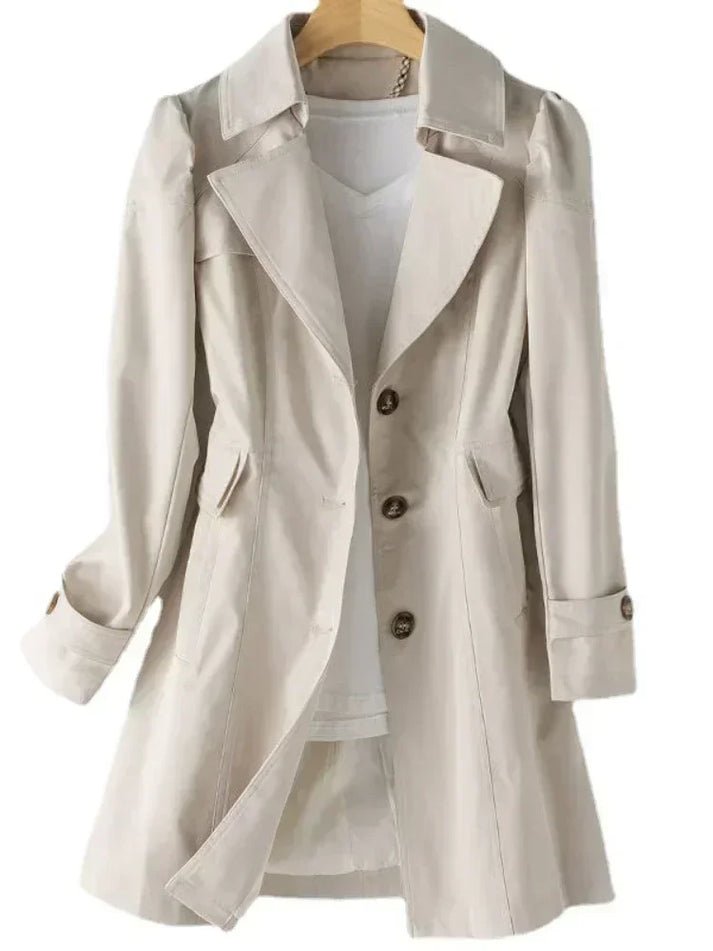 Paisley | Women's Single Breasted Trench Coat with Button Cuffs