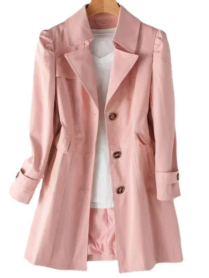 Paisley | Women's Single Breasted Trench Coat with Button Cuffs