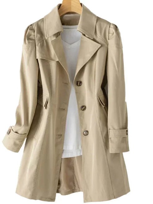 Paisley | Women's Single Breasted Trench Coat with Button Cuffs