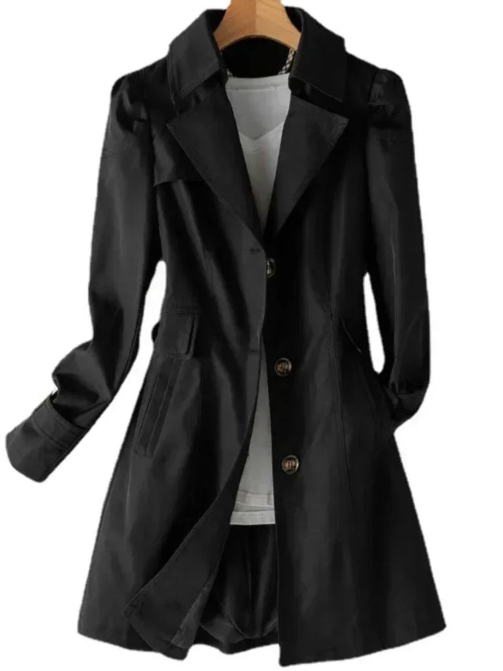 Paisley | Women's Single Breasted Trench Coat with Button Cuffs