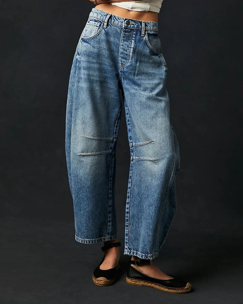 Emery | Women's High Rise Barrel Leg Denim Jeans