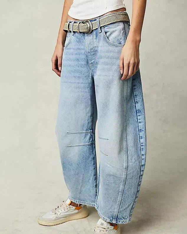 Madison | Women's Mid Rise Denim Jeans with Barrel Leg