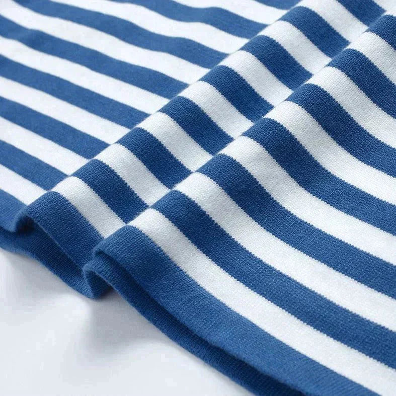 Thea | Women's Long Sleeves Crew Neck Striped Knit Top