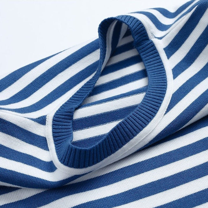 Thea | Women's Long Sleeves Crew Neck Striped Knit Top