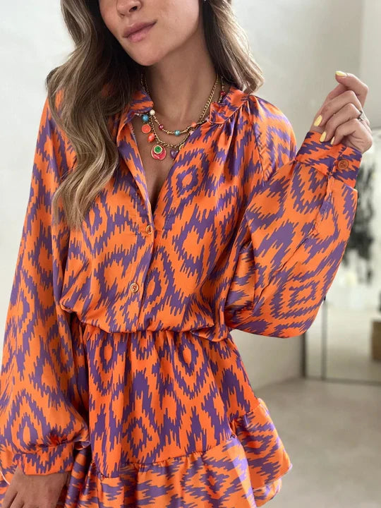 Danica | Women's Printed Bubble Sleeve Romper