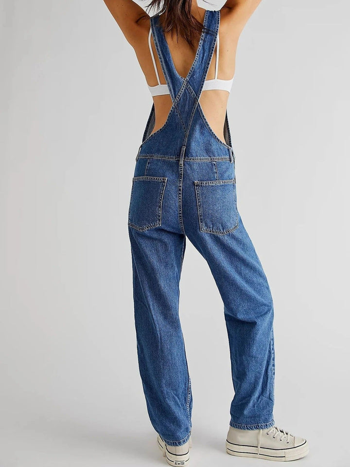 Maya | Women's Relaxed Fit  Wide Leg Denim Overalls