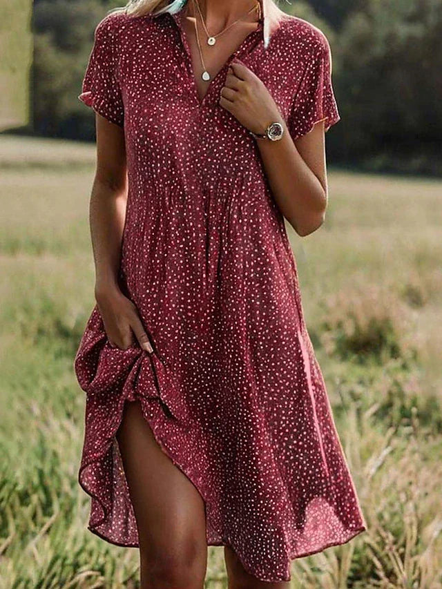 Bailey | Women's Short Sleeve Midi Dress with Prints
