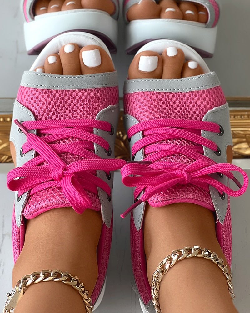 Toni | Women's Platform Open-Toe Lace Up Wedge Sandal