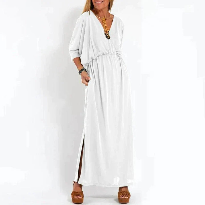 Regina | Women's Flowy V-Neck Empire Waist Maxi Dress